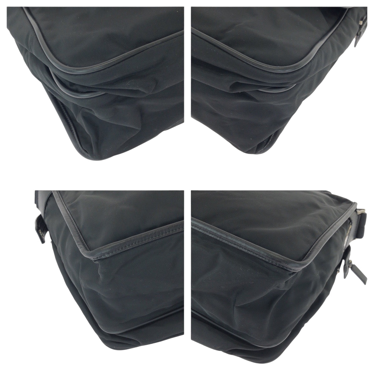 PRADA Shoulder Bag Nylon black Test Triangle With logo
