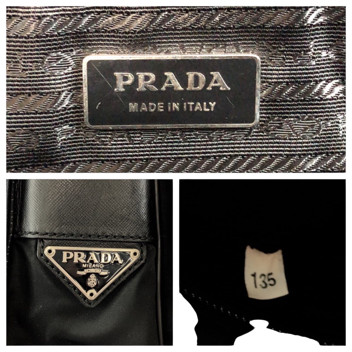 PRADA Shoulder Bag Nylon black Test Triangle With logo