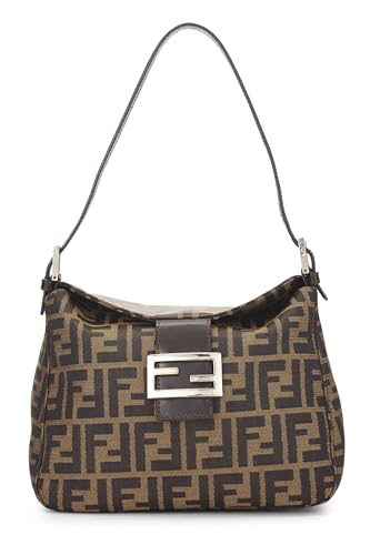 Fendi, Brown Zucca Canvas Shoulder Bag, Brown