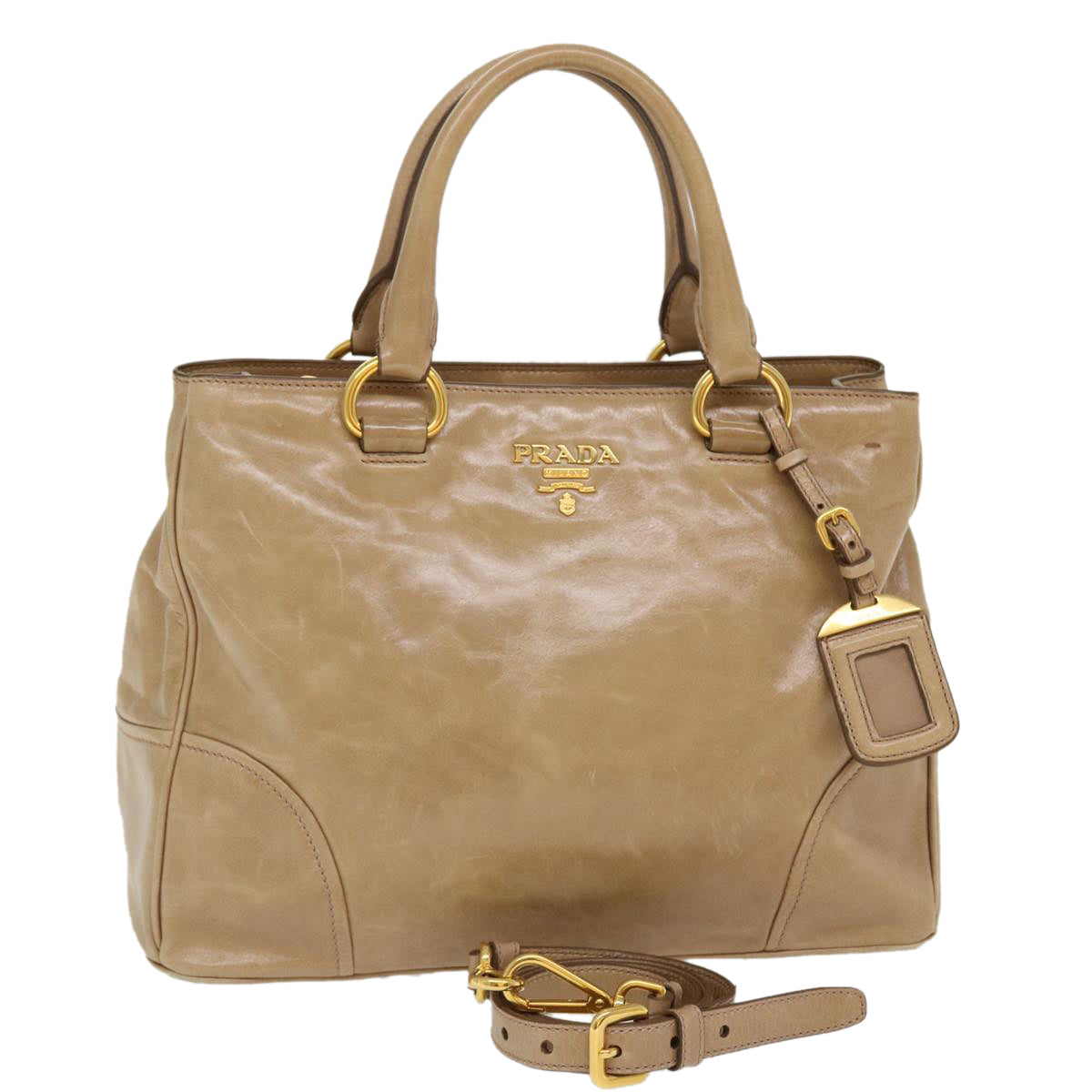 Prada Shoulder Bag Leather 2way Brown