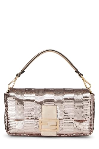 Fendi, Pink Sequin Convertible Baguette Medium, Pink