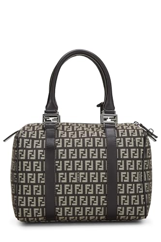 Fendi, Brown Zucchino Canvas Forever Boston Small, Brown