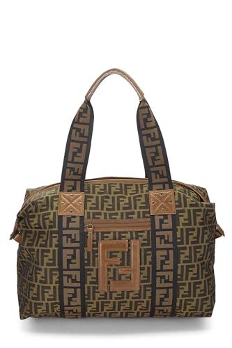 Fendi, Brown Canvas Zucca Weekender, Brown