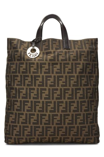 Fendi, Brown Zucca Canvas Vertical Tote Medium, Brown