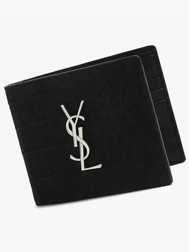 Luxury Saint Laurent Trending 2026 Monogram East West Half Wallet Black
