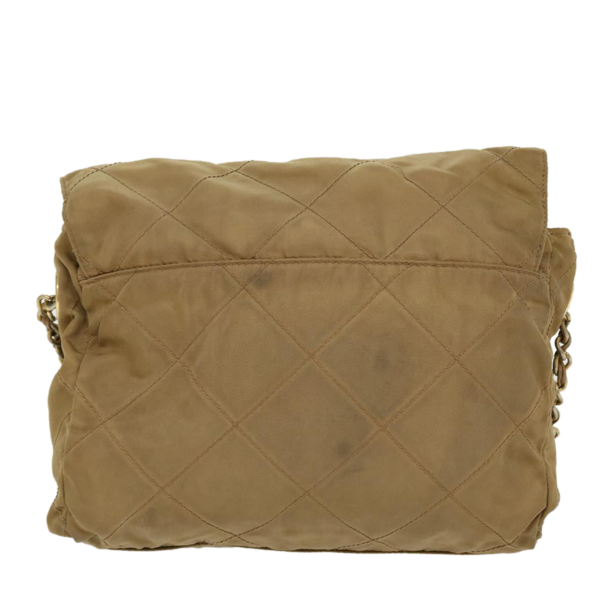 Prada Chain Shoulder Bag Nylon Khaki