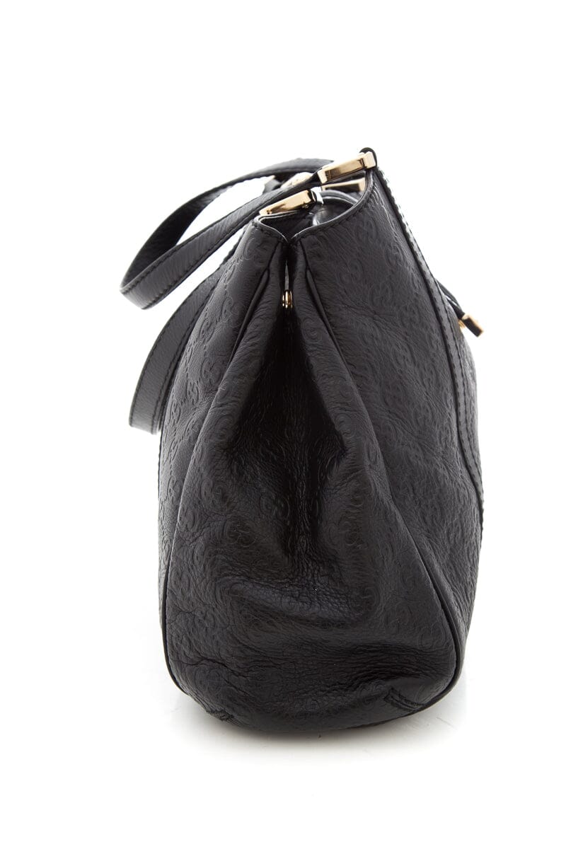 Gucci Guccissima Black Leather Shoulder Bag Style 1