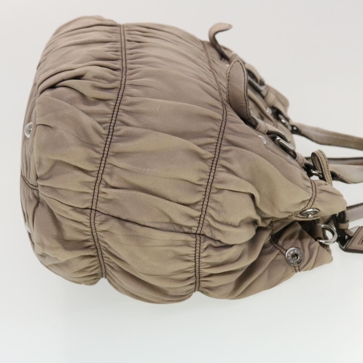 Prada Hand Bag Leather 2way Gray