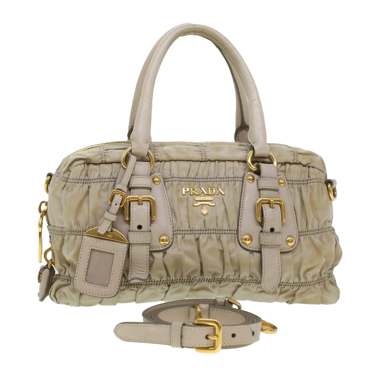 Prada Hand Bag Nylon 2way Shoulder Bag Khaki