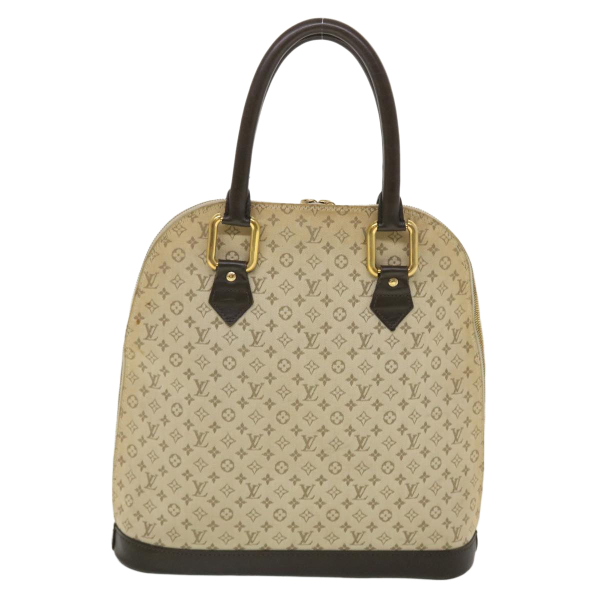 Louis Vuitton Monogram Mini Alma Haut Hand Bag Khaki LV Auth