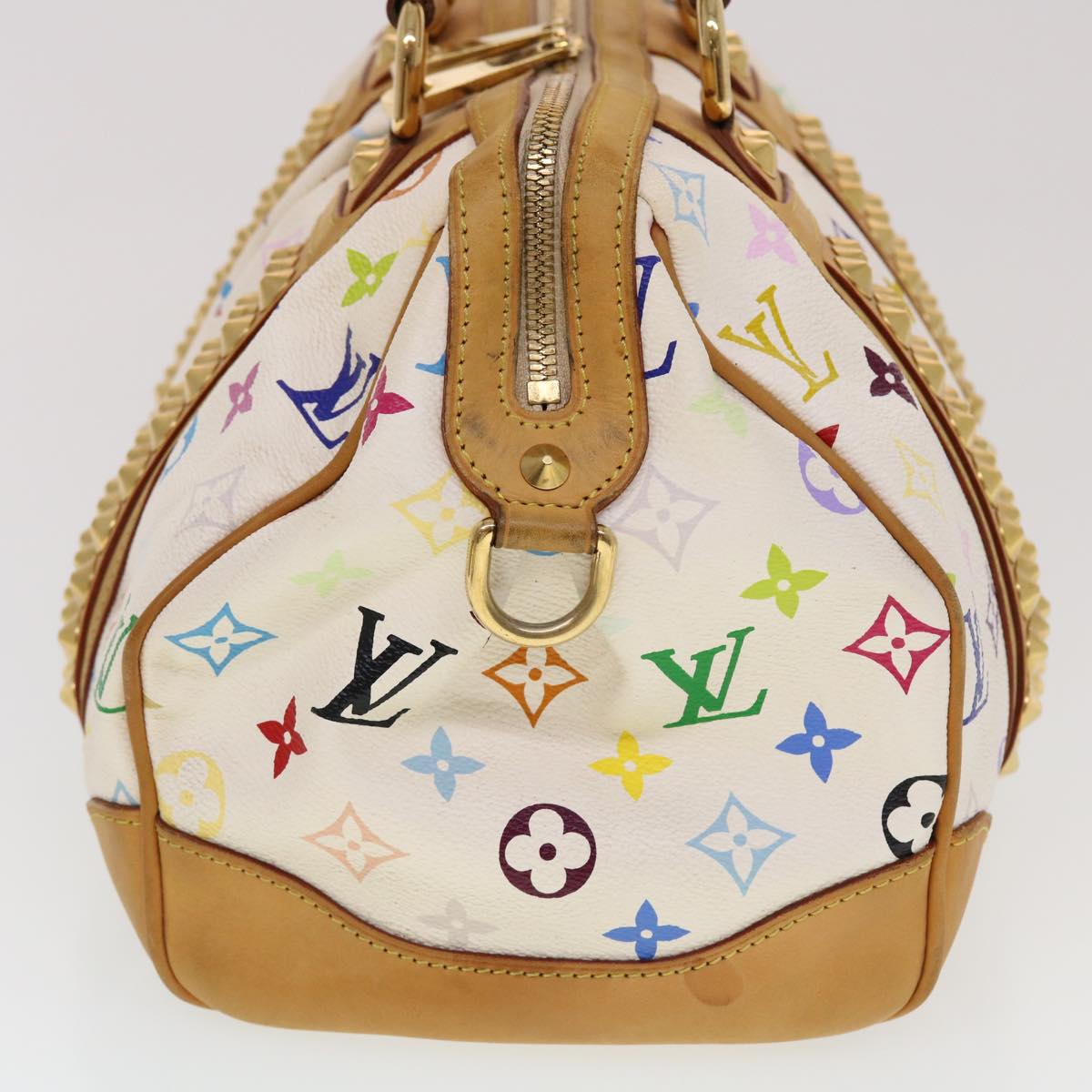 LOUIS VUITTON Monogram Multicolor Courtney MM Hand Bag White Auth