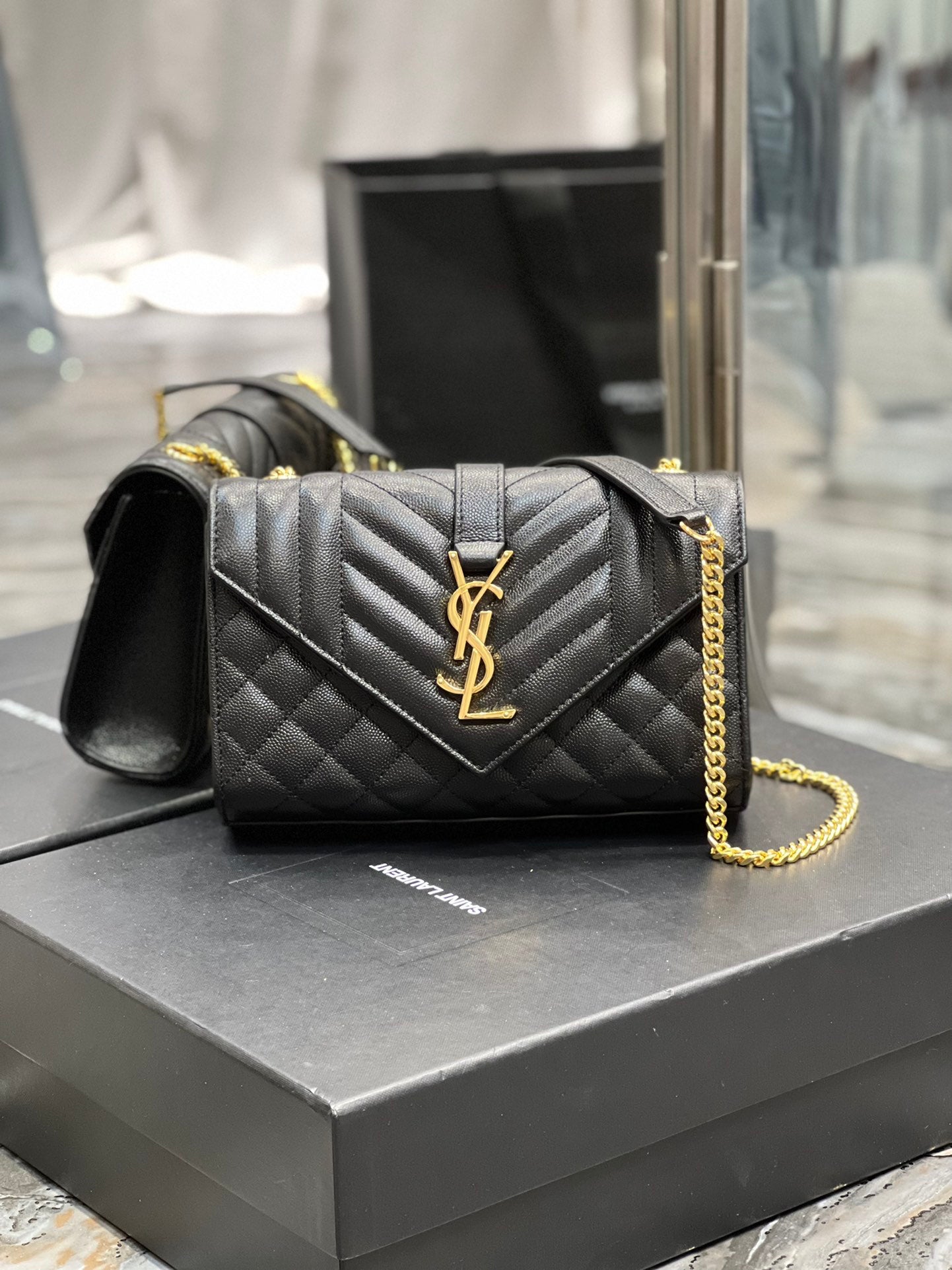 Yves Saint Laurent Small Bag Black In Mix Matelasse