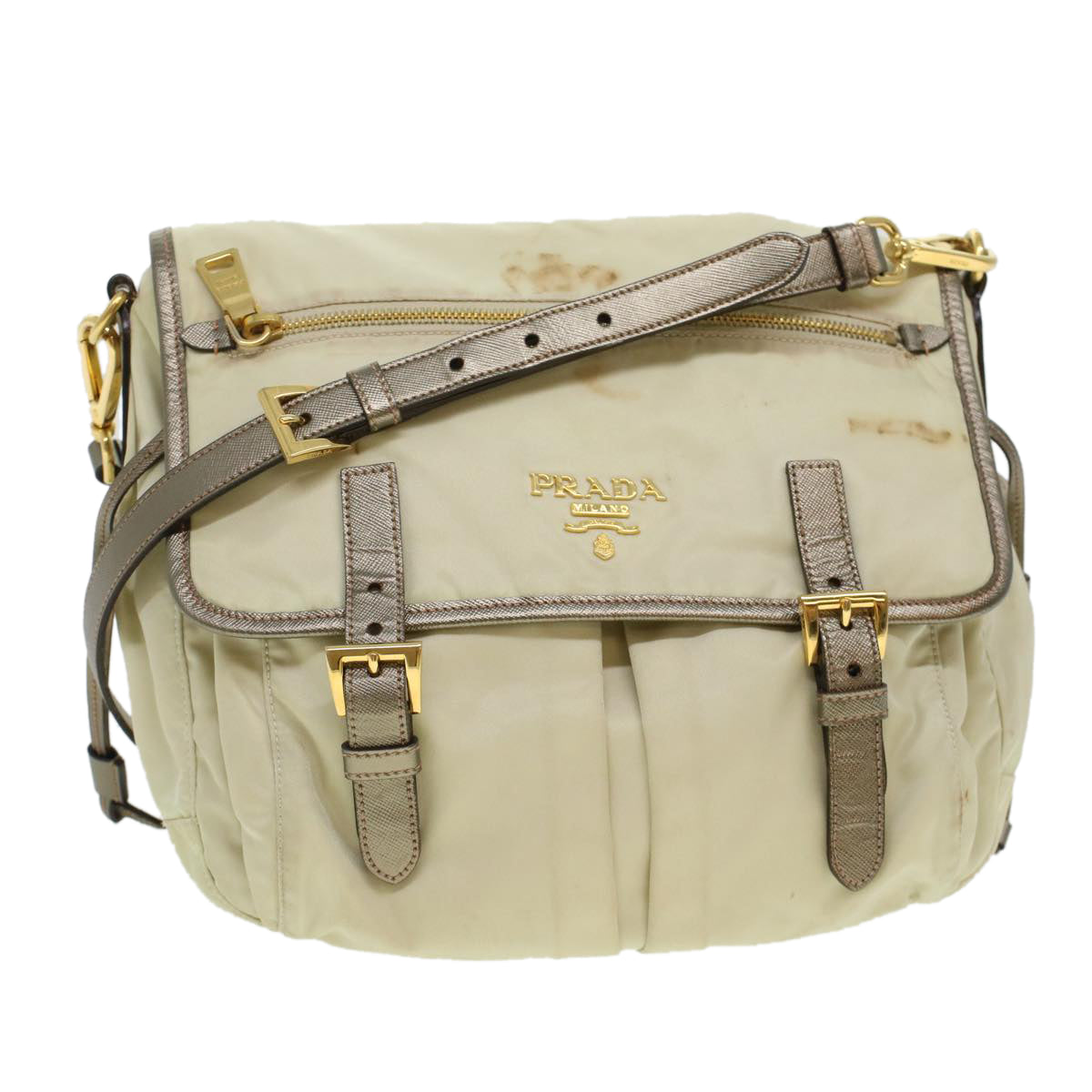 Prada Shoulder Bag Nylon Beige