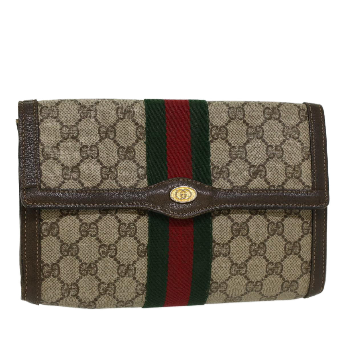 Gucci Leather Canvas Shoulder Bag