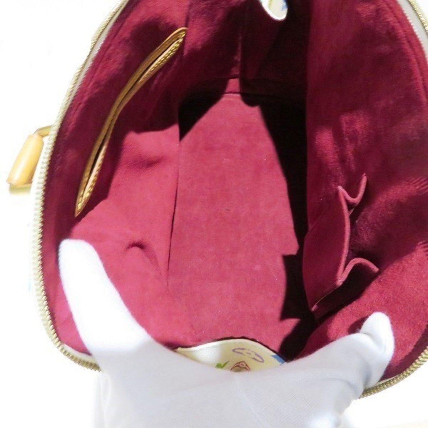 Louis Vuitton White Canvas Alma handbag bag