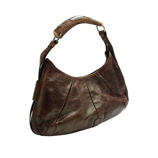Yves Saint Laurent YSL Brown Bag - Wooden Top Handle
