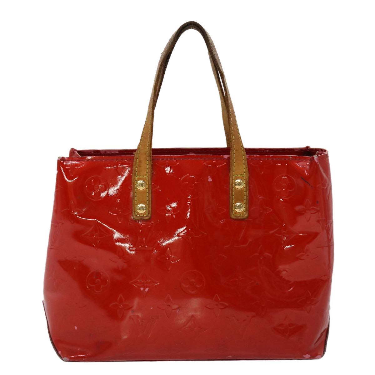 Louis Vuitton Monogram Vernis Reade PM Hand Bag Rouge LV Auth