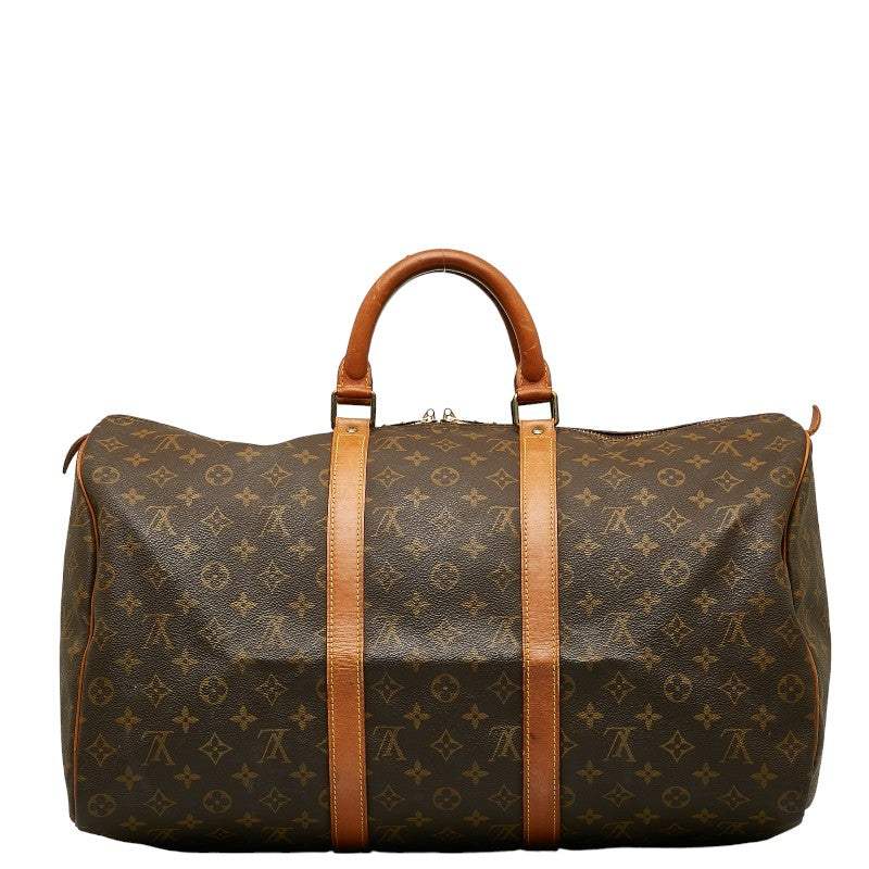 Louis Vuitton Monogram Keepall 50 Boston Bag Travel Bag Brown