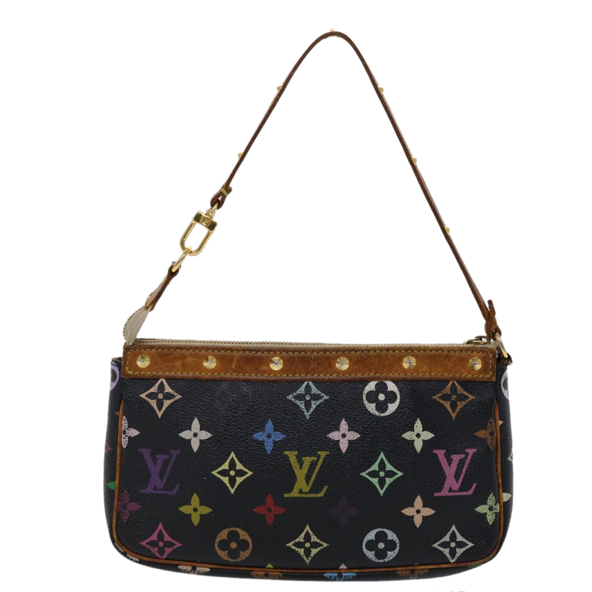 LOUIS VUITTON Monogram Multicolor Pochette Accessoires Black Auth Clutch