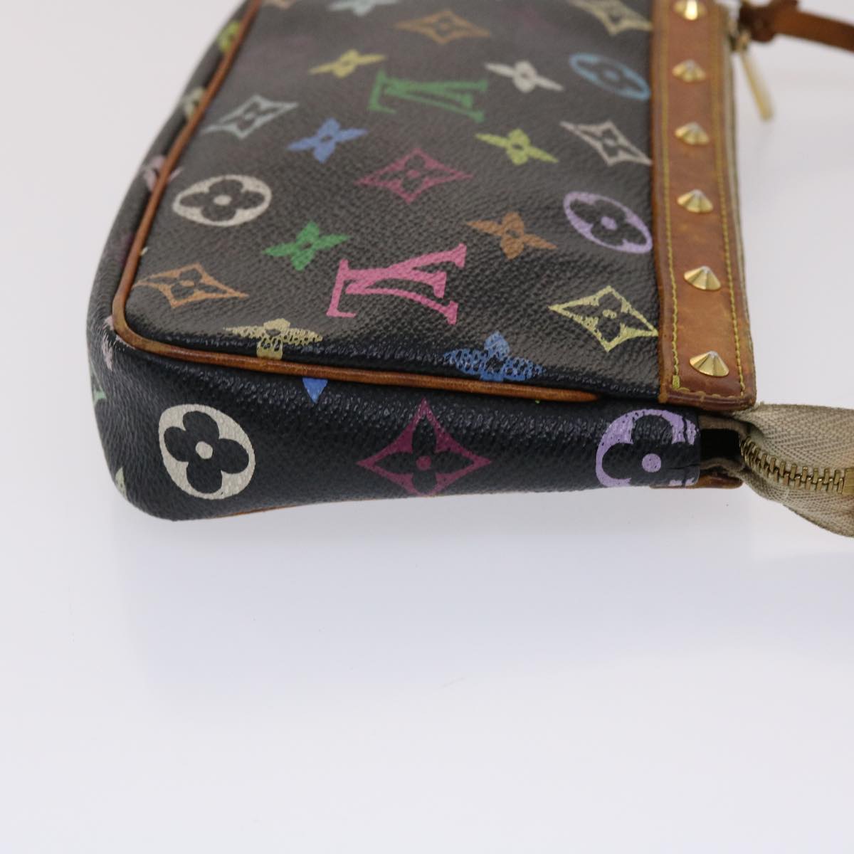 LOUIS VUITTON Monogram Multicolor Pochette Accessoires Black Auth Clutch