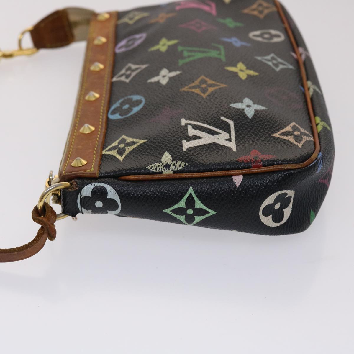 LOUIS VUITTON Monogram Multicolor Pochette Accessoires Black Auth Clutch