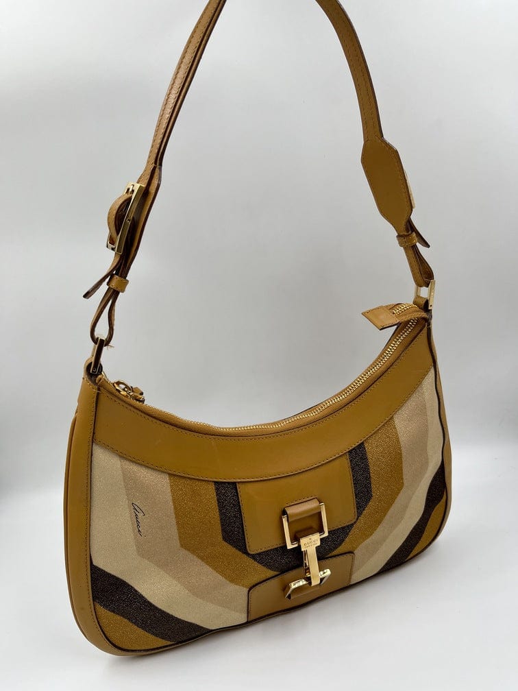 Gucci Nylon Leather Shoulder Bag