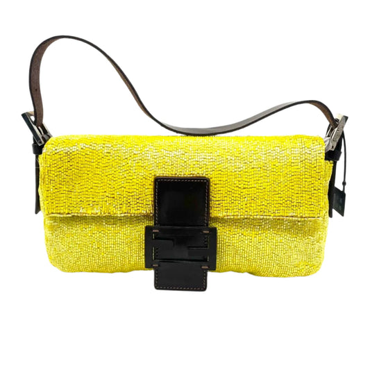 Fendi Baguette   Shoulder bag with Glitter Yellow Beads