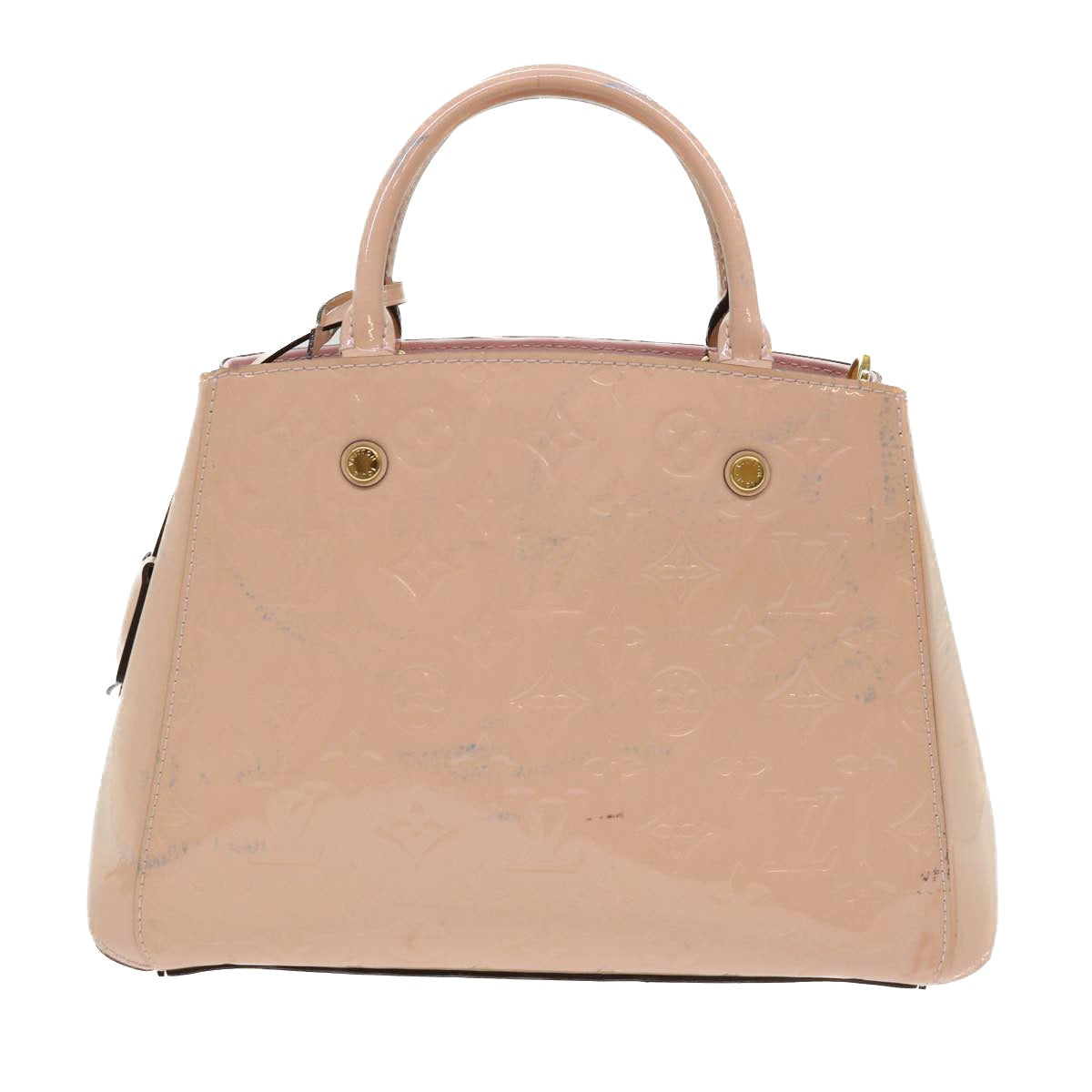 LOUIS VUITTON Monogram Vernis Montaigne BB Bag Rose Valerine Auth