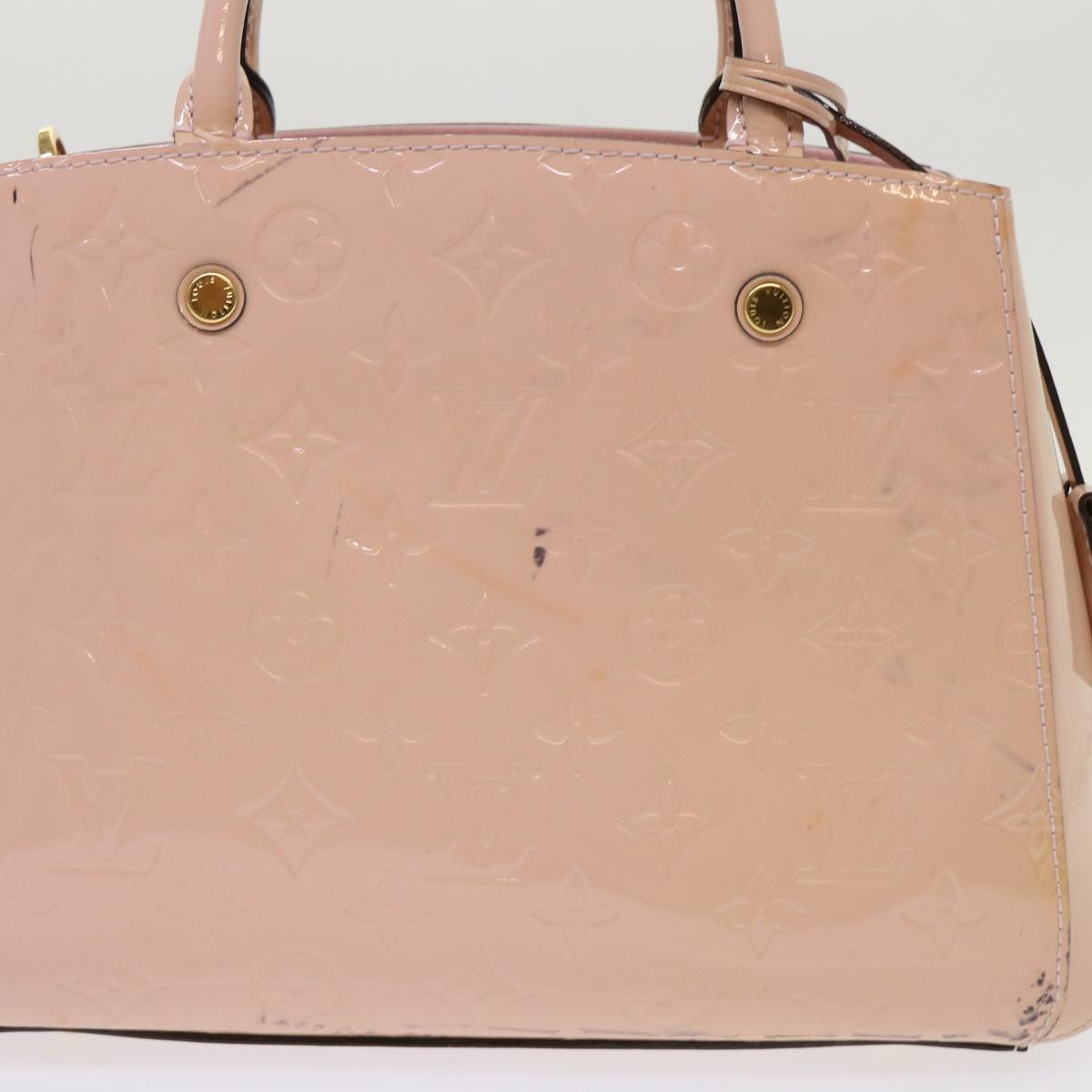 LOUIS VUITTON Monogram Vernis Montaigne BB Bag Rose Valerine Auth