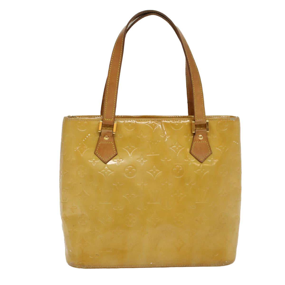 Louis Vuitton Monogram Vernis Houston Hand Bag Jaune LV Auth