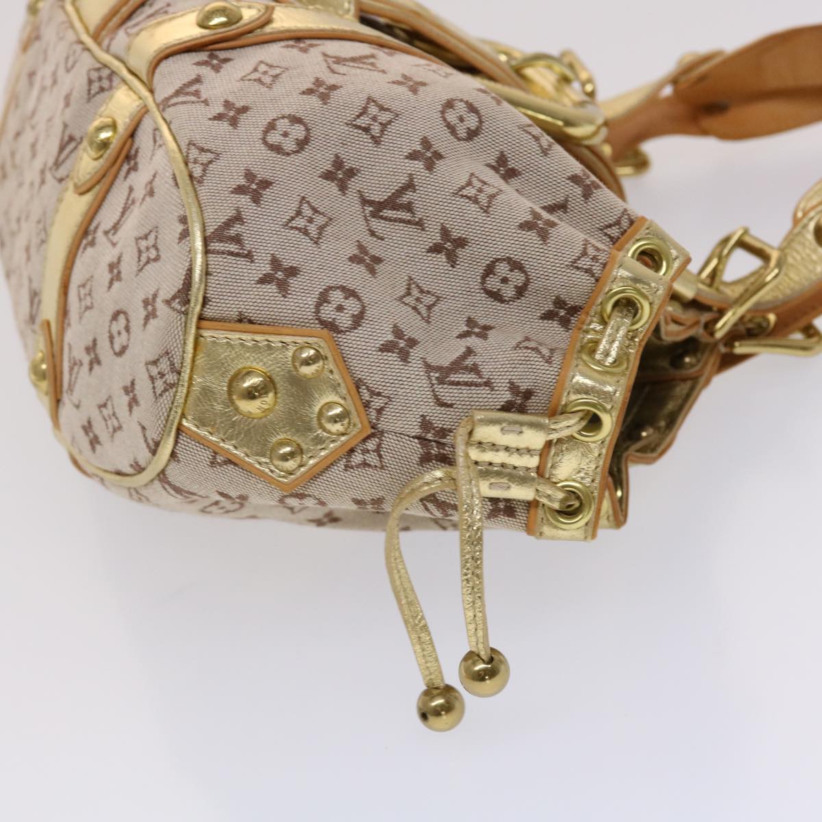 LOUIS VUITTON Monogram Mini Teda GM Hand Bag Brown Gold LV Auth