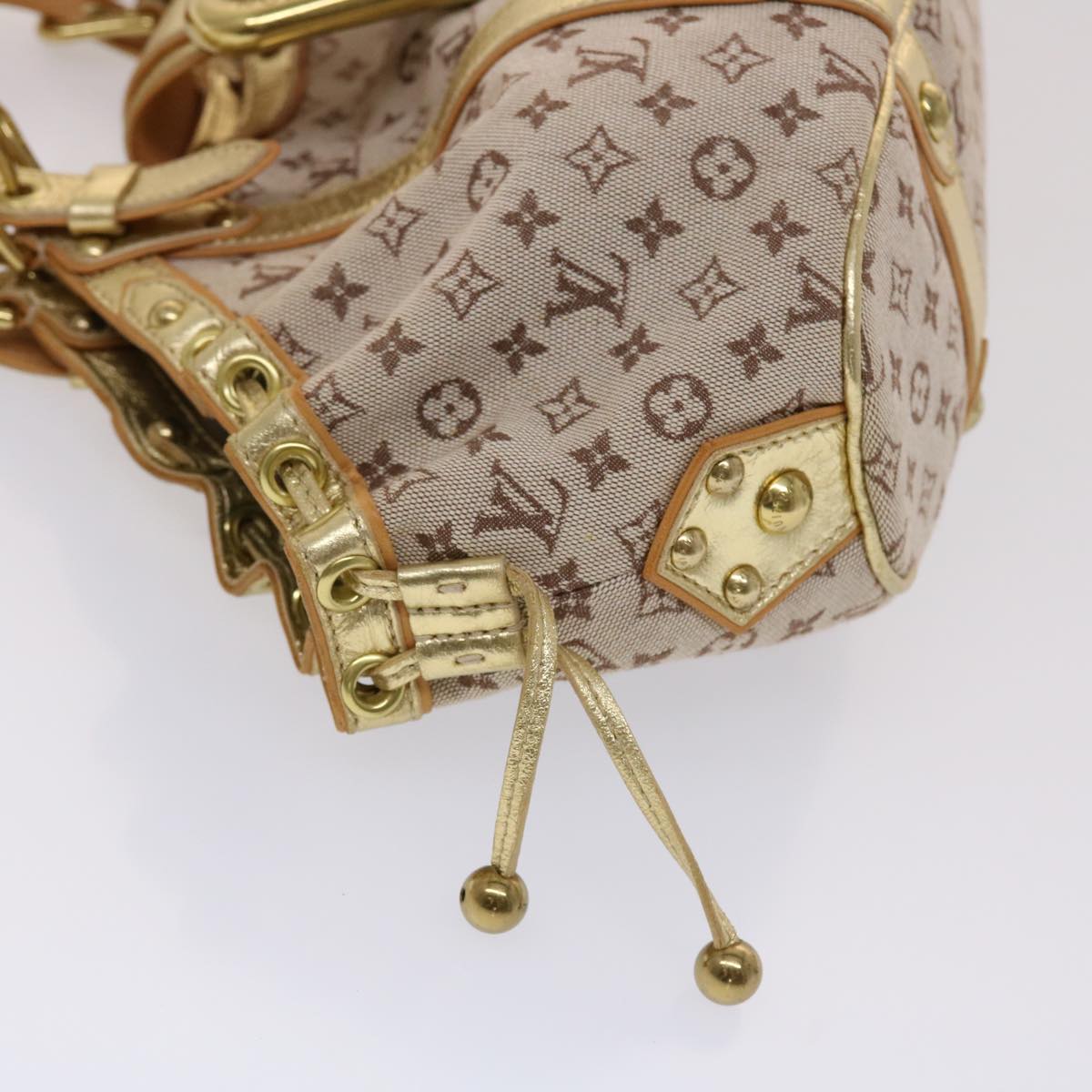 LOUIS VUITTON Monogram Mini Teda GM Hand Bag Brown Gold LV Auth