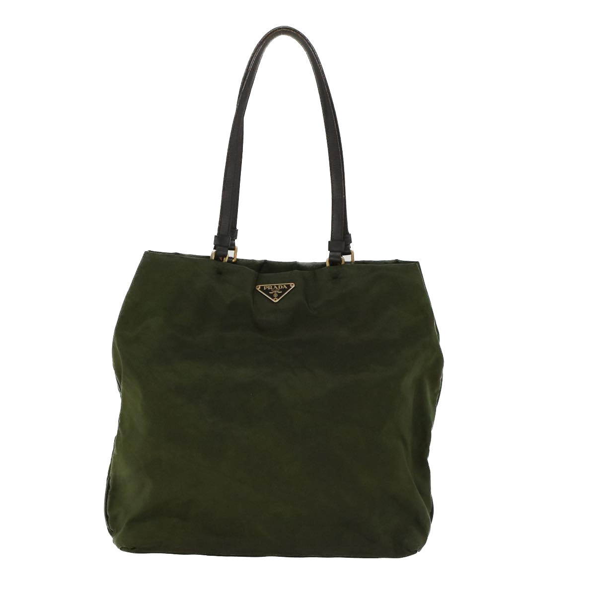 Prada Hand Bag Nylon Khaki