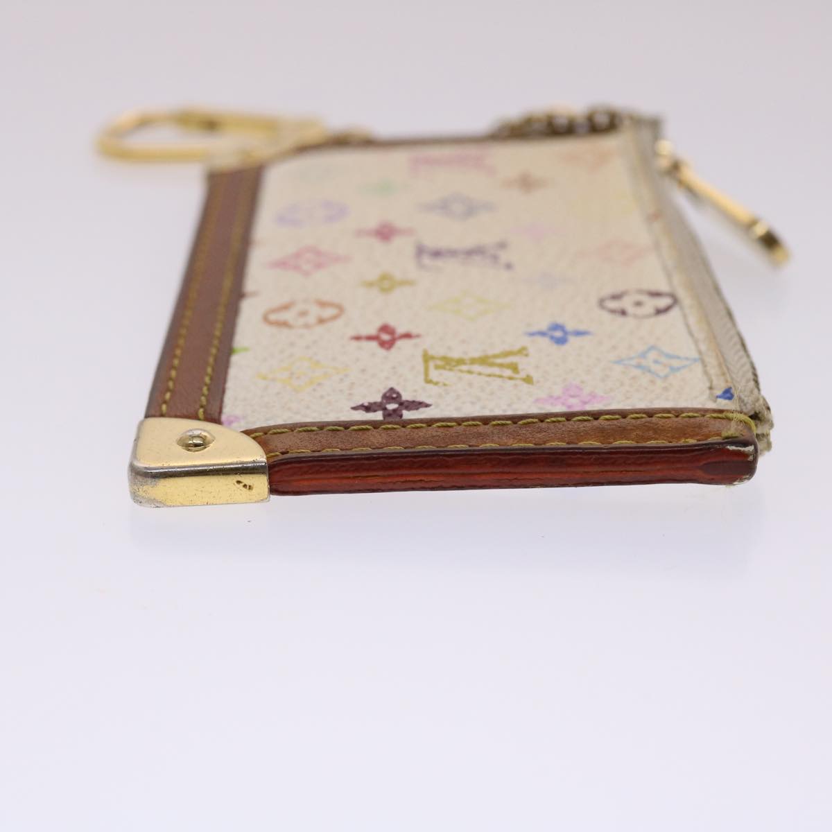 Louis Vuitton Monogram Multicolor Pochette Cles Purse White LV Auth Clutch
