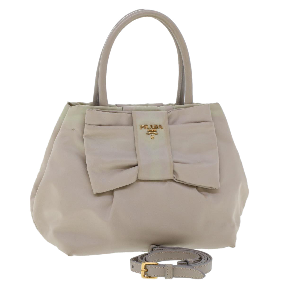 Prada Hand Bag Nylon 2way Gray