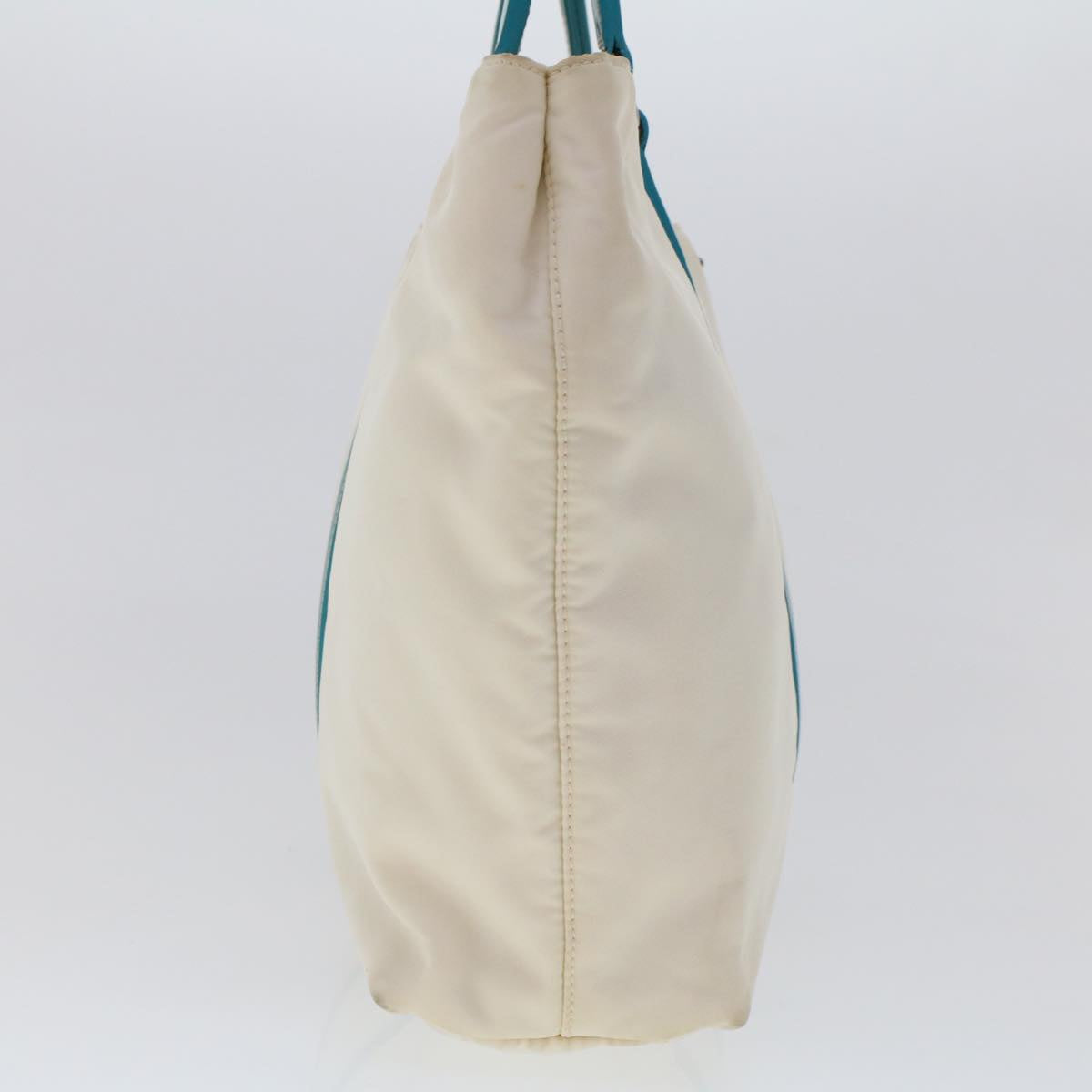 Prada Hand Bag Nylon 2way White Turquoise Blue