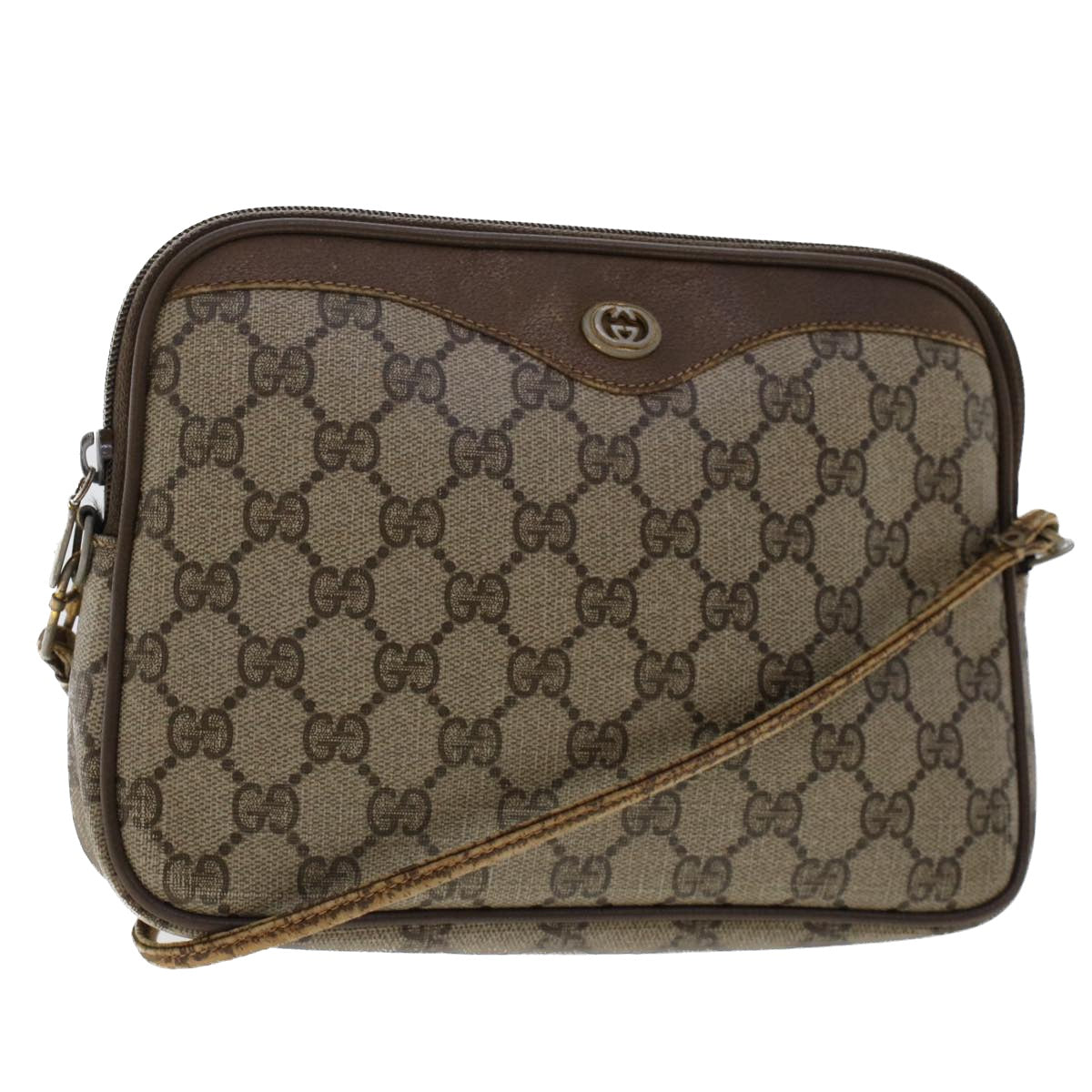 Gucci Leather Canvas Shoulder Bag