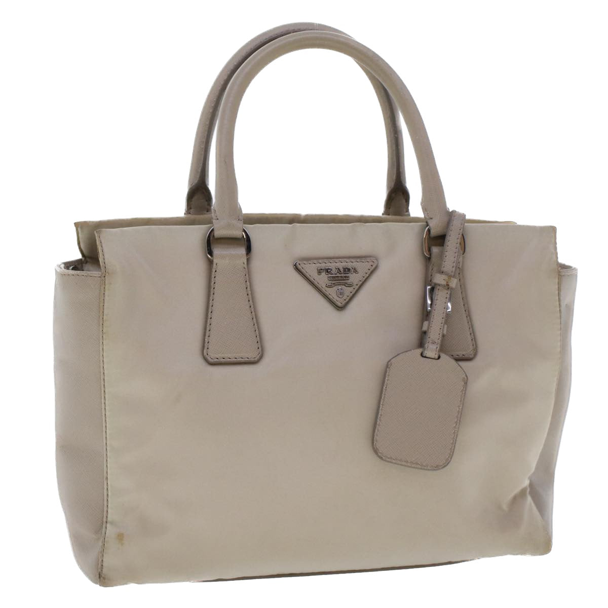 Prada Hand Bag Nylon Leather Gray