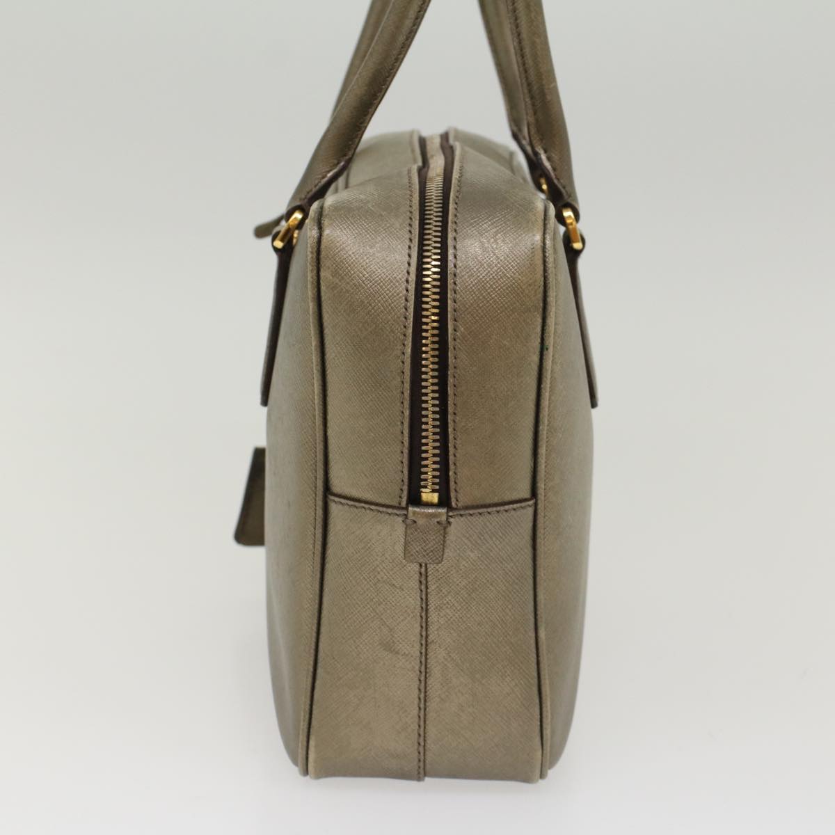 Prada Safiano Leather Hand Bag Gold Tone