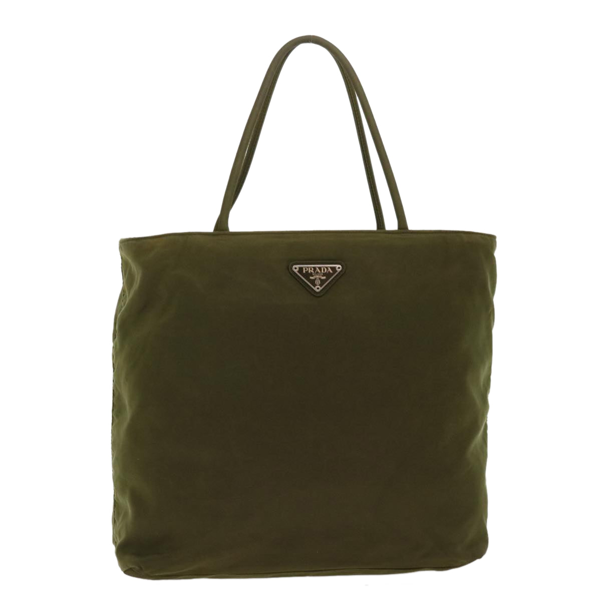 Prada Hand Bag Nylon Khaki