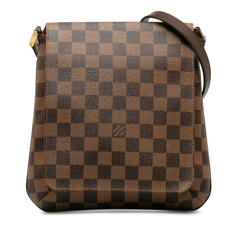 Louis Vuitton Damier Shoulder Bag Ebene Brown Women's