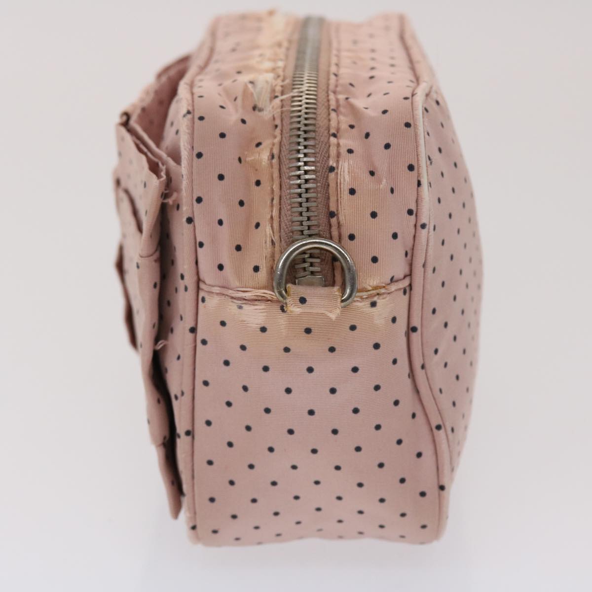 Prada Dot Chain Shoulder Bag Nylon Pink Black