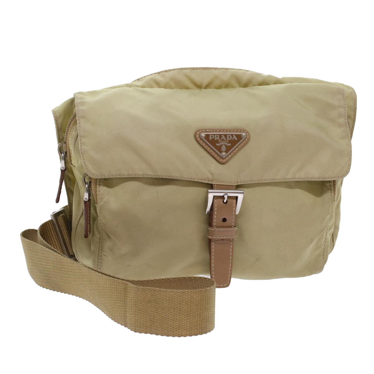 Prada Shoulder Bag Nylon Beige