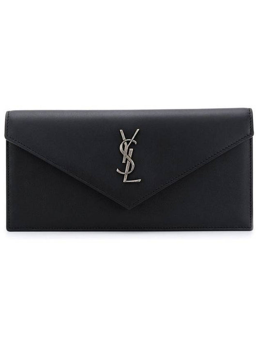 Luxury Saint Laurent Trending 2025 Logo Monogram Envelope Clutch Bag Black