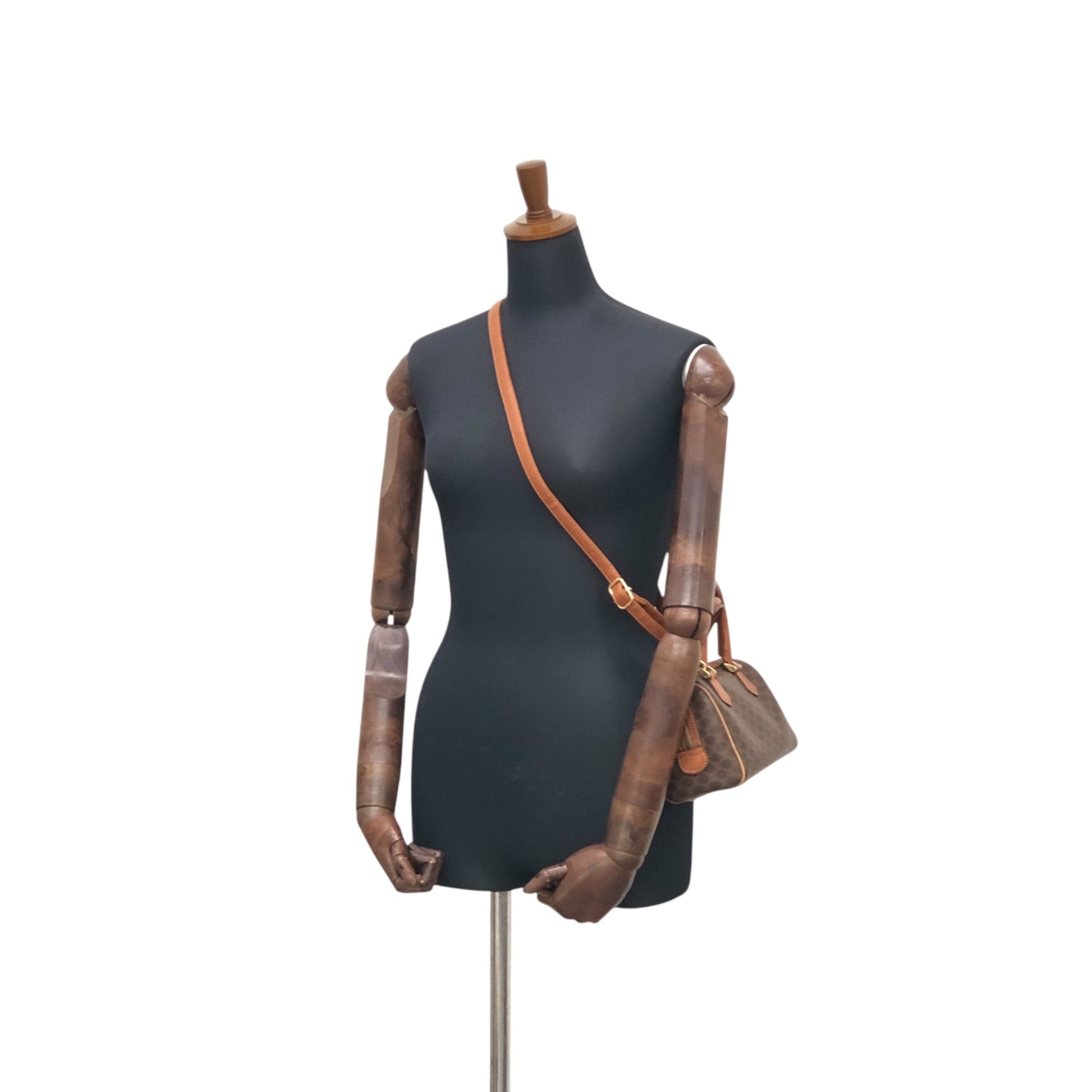 CELINE Macadam Two-way Small Boston bag Shoulder bag Brown xm7k3z