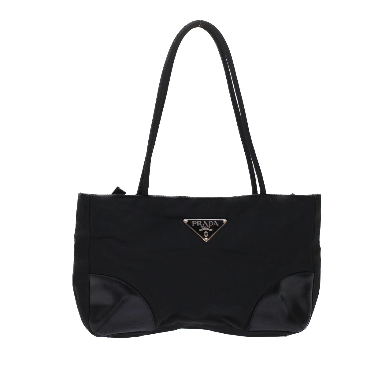 Prada Hand Bag Nylon Black