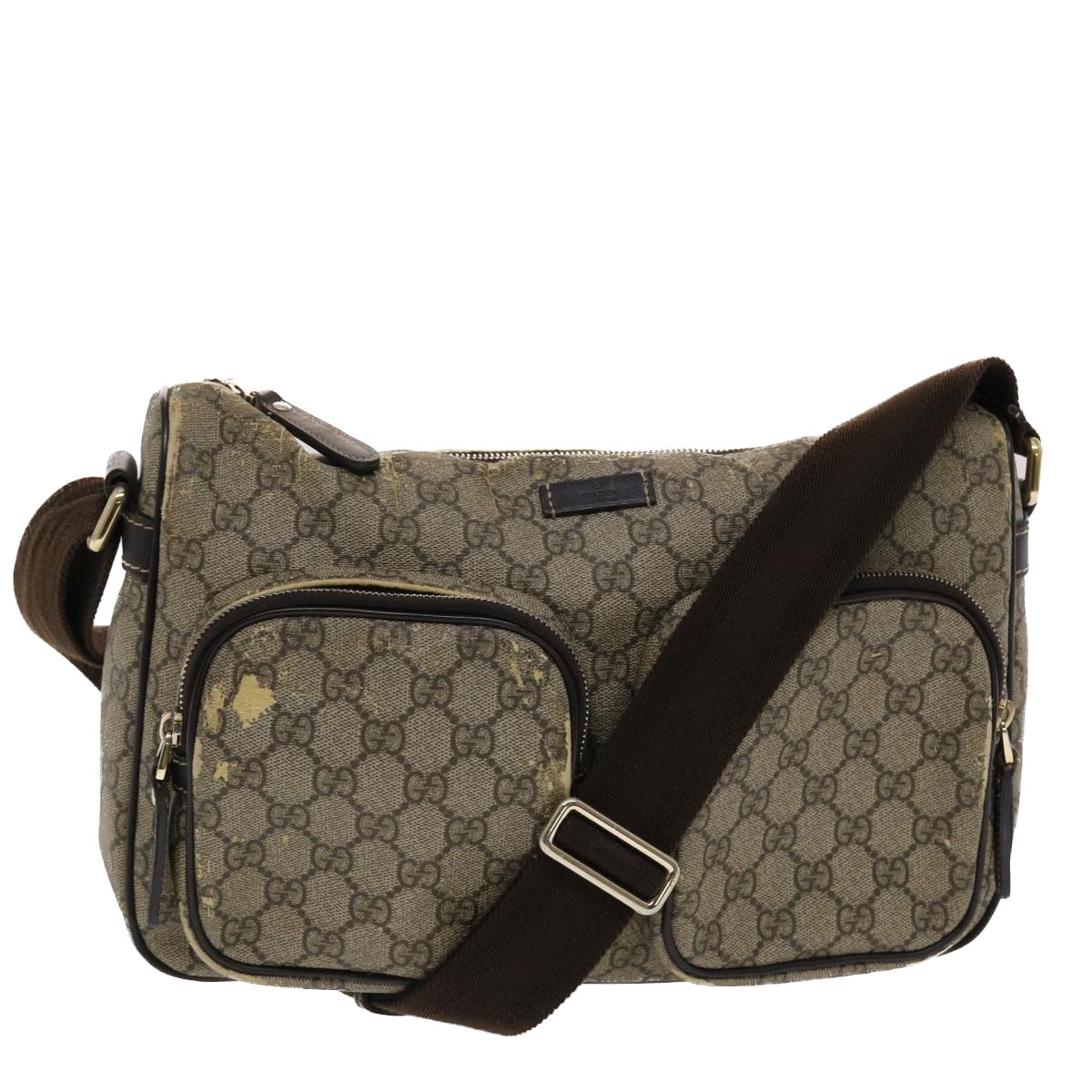 Gucci Leather Canvas Shoulder Bag