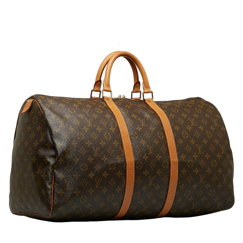 Louis Vuitton Monogram Keepall 55 Boston Bag Travel Bag Brown