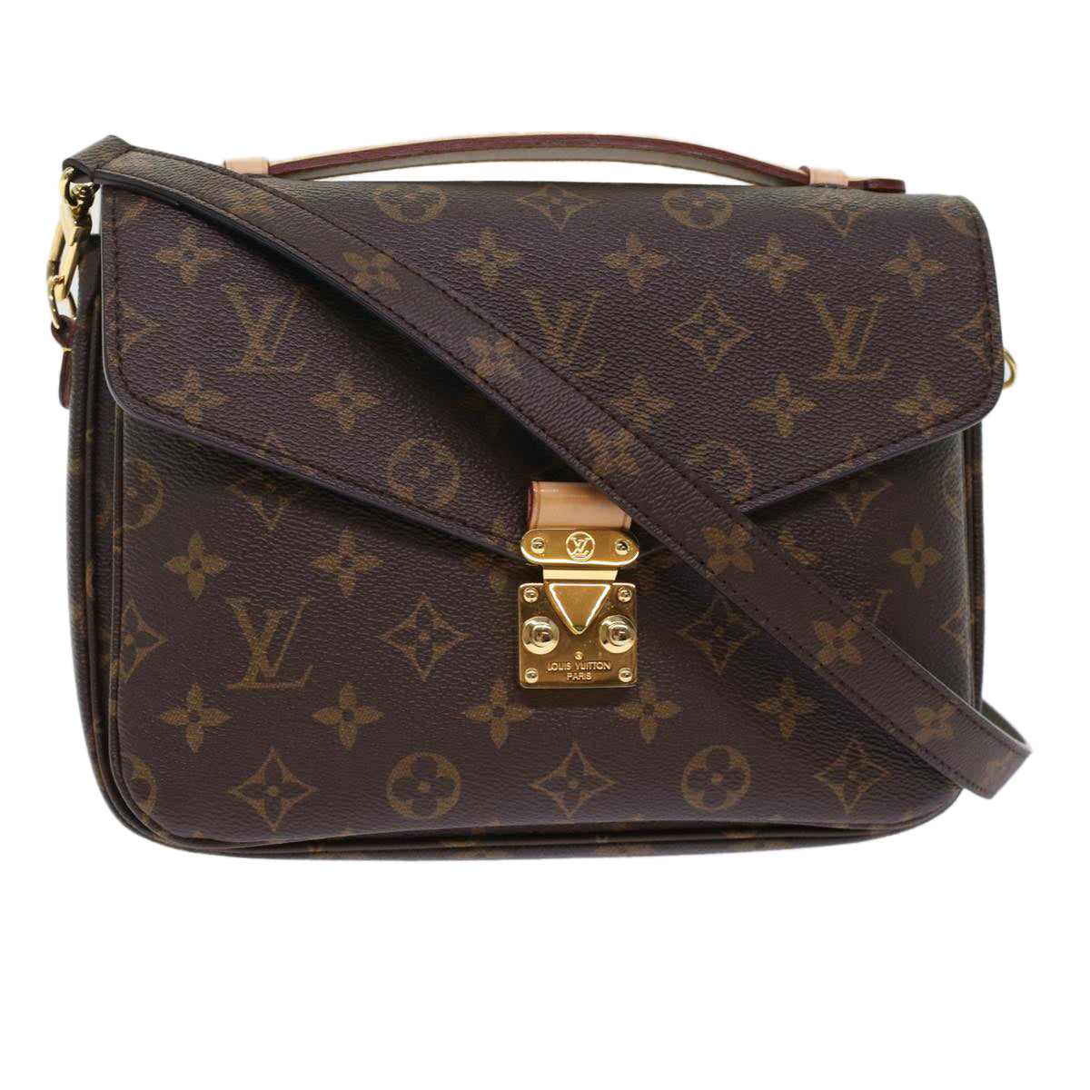 LOUIS VUITTON Monogram Pochette Metis MM Hand Bag 2way LV Auth 49466A