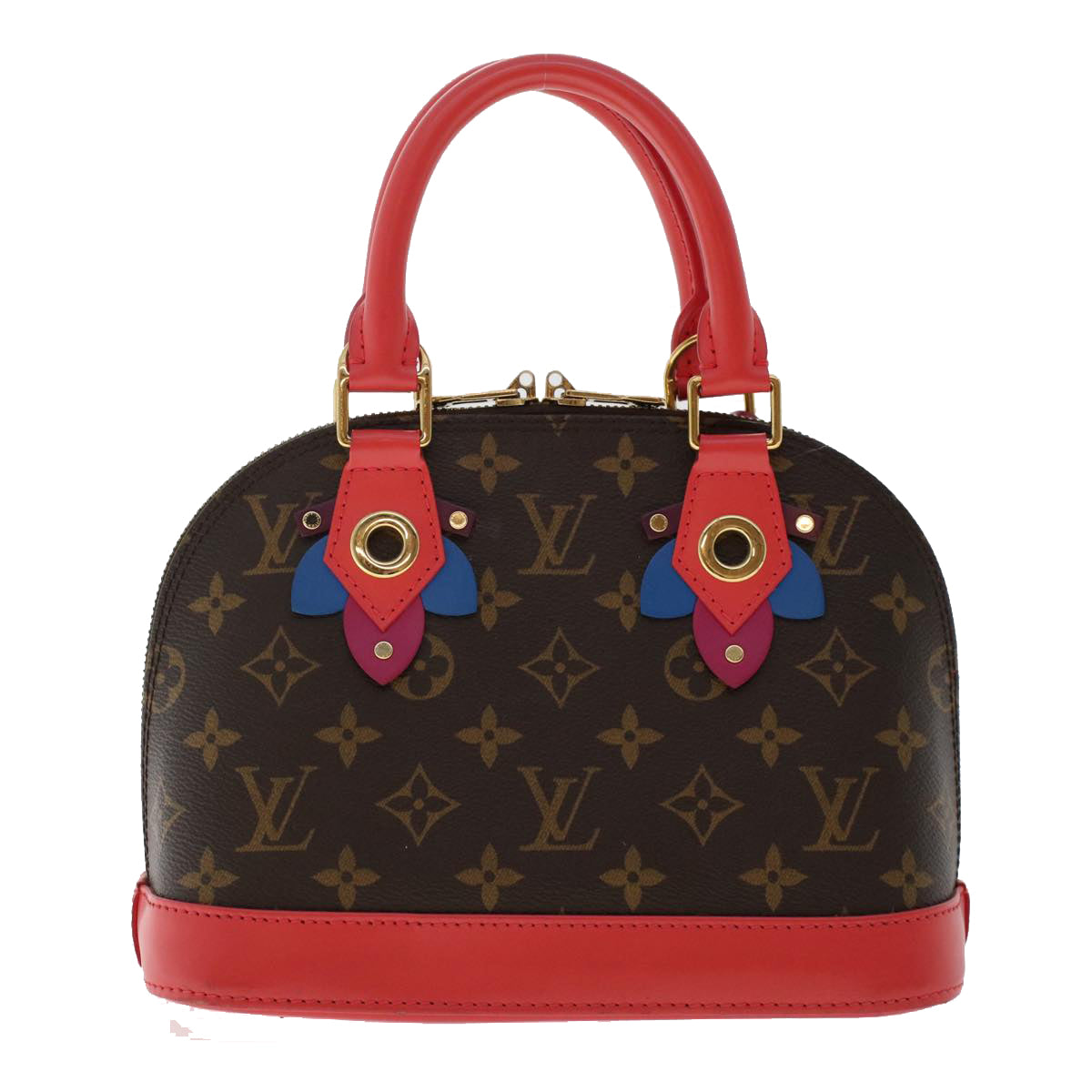 LOUIS VUITTON Monogram Totem Alma BB Hand Bag Red LV Auth 49551A
